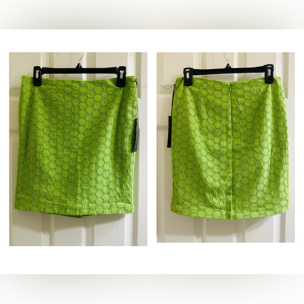 Willi Smith Green Eyelet - Lace Overlay Women’s Skirt